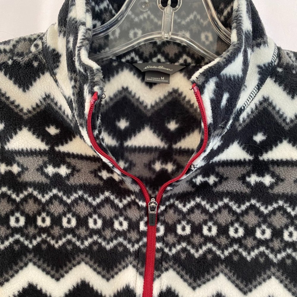 SOLD Eddie Bauer Designer Print Long Sleeve 1/4 Zip Pullover Top NWOT - Picture 4 of 12